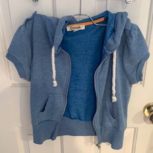 Cropped short sleeved hoodie